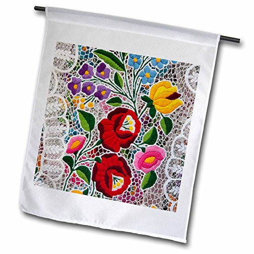3dRose fl_81911_1 Hungary, Budapest, Craft, Lace, Craft-Eu13 Cmi0551-Cindy Miller Hopkins Garden Flag, 12 by 18-Inch