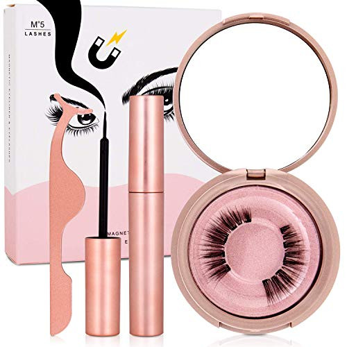 Magnetic Eyeliner Liquid Liner With 3D Magnetic Eyelashes, LIBAO Waterproof and Smudge Resistant and Use with Magnetic False Lashes (pink)