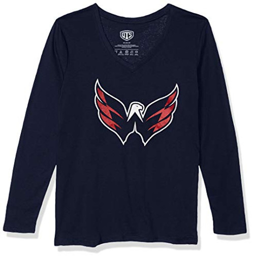 OTS NHL Washington Capitals Women's Rival Long Sleeve Tee, Distressed Logo, X-Large OTS NHL Washington Capitals Women's Rival Long Sleeve Tee, Distressed Logo, X-Large