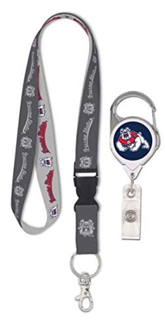 WinCraft Bundle 2 Items: Fresno State Bulldogs Charcoal Lanyard and 1 Premium Badge Reel Id Holder with 2 Sided Graphics WinCraft Bundle 2 Items: Fresno State Bulldogs Charcoal Lanyard and 1 Premium Badge Reel Id Holder with 2 Sided Graphics