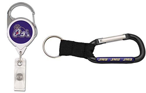 WinCraft Bundle 2 Items: James Madison JMU Dukes 1 Premium Badge Reel Id Holder and 1 Carabiner Key Ring WinCraft Bundle 2 Items: James Madison JMU Dukes 1 Premium Badge Reel Id Holder and 1 Carabiner Key Ring