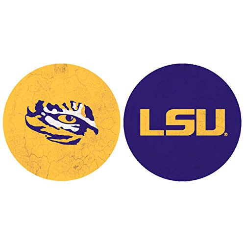 NCAA Legacy Lsu Tigers Thirsty Car Coaster 2-Pack, One Size, Sandstone