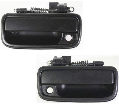 I-Match Auto Parts Driver and Passenger Front Side Door Handle Replacement For 1995-2004 Toyota Tacoma Pickup TO1310128 TO1311128 6922035070 6921035070 Smooth Black Outer With Keyhole Set of 2