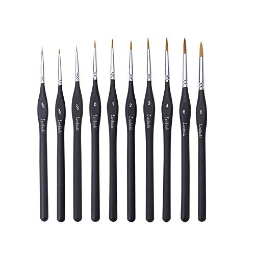 Micro Detail Paint Brush Set,10 PCS Paint Brushes Set Miniature Artist Painting Brushes for Paintings Art Acrylic Miniature Art Brushes for Watercolor, Oil