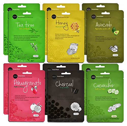 Celavi Essence Facial Face Mask Paper Sheet Korea Skin Care Moisturizing 12 Pack (Mix - 2 of Each) Celavi Essence Facial Face Mask Paper Sheet Korea Skin Care Moisturizing 12 Pack (Mix - 2 of Each)