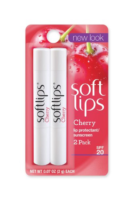 Softlips Lip Balm Protectant Value Pack, SPF 20, Cherry, 2-Count 0.07-Ounce Tubes (Pack of 6)