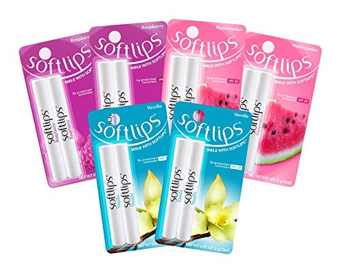Softlips Protectant/Sunscreen SPF 20 Assorted Fun Flavors Lip Balm, 6 Pack (12 count)