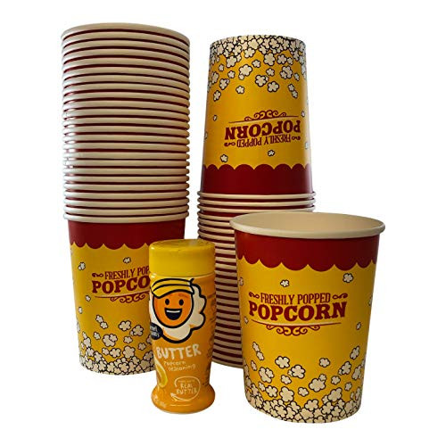 Popcorn Cup Bundle With 50 Count 32 Ounce Disposable Popcorn Cups and Kernel Seasons 2.85 Ounce Butter Popcorn Seasoning Popcorn Cup Bundle With 50 Count 32 Ounce Disposable Popcorn Cups and Kernel Seasons 2.85 Ounce Butter Popcorn Seasoning