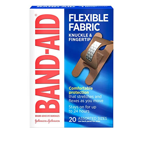 Band-Aid Brand Flexible Fabric Adhesive Bandages for Comfortable Flexible Protection & Wound Care of Minor Cuts & Scrapes, Finger and Knuckle, 20 ct (Pack of 2) Band-Aid Brand Flexible Fabric Adhesive Bandages for Comfortable Flexible Protection & Wound Care of Minor Cuts & Scrapes, Finger and Knuckle, 20 ct (Pack of 2)