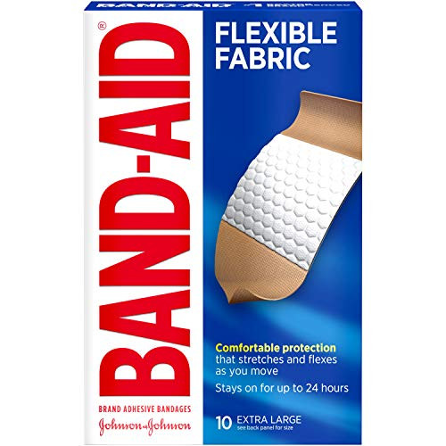 Band-Aid Brand Flexible Fabric Adhesive Bandages for Wound Care & First Aid, Extra Large Size, 10 ct Band-Aid Brand Flexible Fabric Adhesive Bandages for Wound Care & First Aid, Extra Large Size, 10 ct