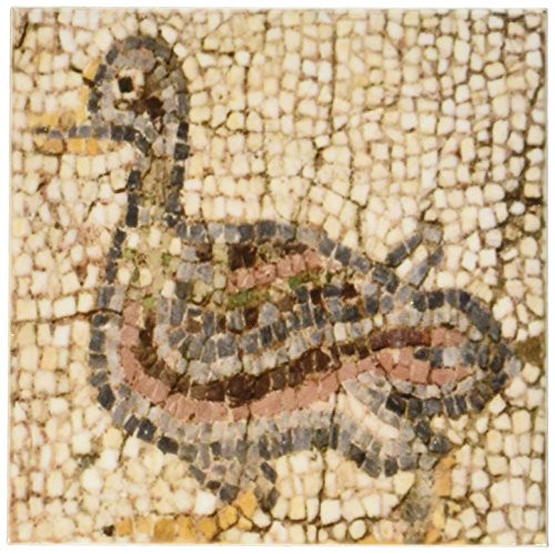 3dRose CST_51702_4 Roman Mosaic Ephesus, Roman Ruins, Ruins, Turkey, Mosaic, Arts and Crafts, Duck Mosaic Ceramic Tile Coasters, Set of 8