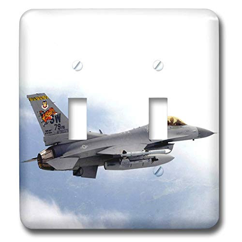 3dRose lsp_813_2 F-16 Jet Aircraft Double Toggle Switch