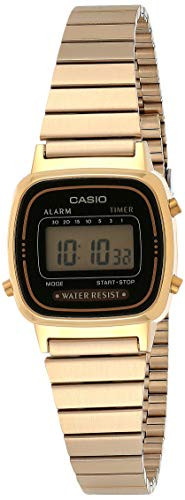 Casio Women's Vintage LA670WGA-1DF Daily Alarm Digital Gold-tone Watch