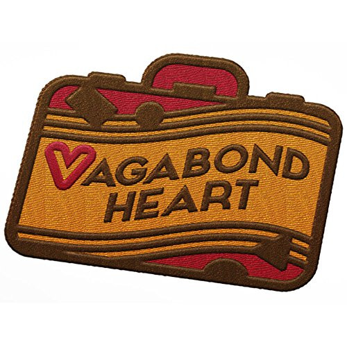 Vagabond Heart Travel Patch - Wanderer Suitcase / Great souvenir for backpacks and luggage / Backpacking and travelling badge.