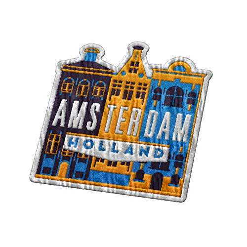 VAGABOND HEART Amsterdam The Netherlands Travel Patch - Colorful Buildings/Great Souvenir for Backpacks and Luggage/Backpacking and Travel Badge