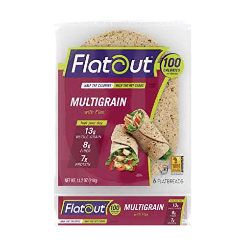 Flatout Wraps, Multi-Grain with Flax (2 Pack of 6 Flatbreads)