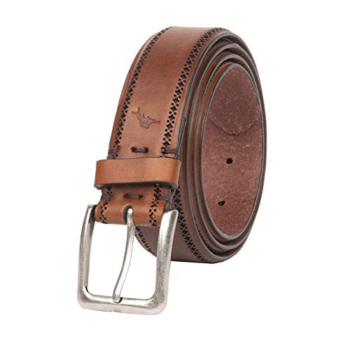 Tommy Bahama Men's 100% Leather Belt, Brown, Medium (34-36)