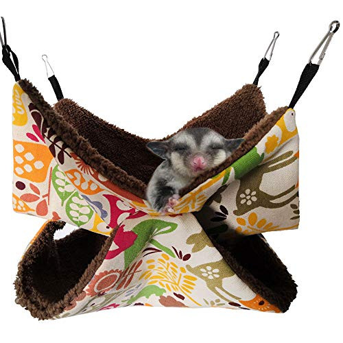 Oncpcare Pet Cage Hammock, Bunkbed Sugar Glider Hammock, Guinea Pig Cage Accessories Bedding Cozy Small Animals Bed for Chinchilla Parrot Sugar Glider Ferrets Squirrel Hamster Rat Playing Sleeping Oncpcare Pet Cage Hammock, Bunkbed Sugar Glider Hammock, Guinea Pig Cage Accessories Bedding Cozy Small Animals Bed for Chinchilla Parrot Sugar Glider Ferrets Squirrel Hamster Rat Playing Sleeping