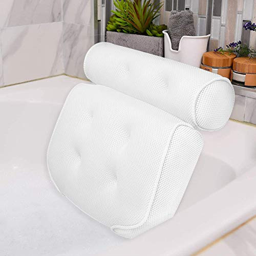 Idle Hippo Bath Pillow Bathtub Pillow with 6 Upgraded Non-Slip Suction Cups, Extra Thick Spa Bathtub Cushion for Head, Neck, Back and Shoulder Support, Fits Jacuzzi & Hot Tubs