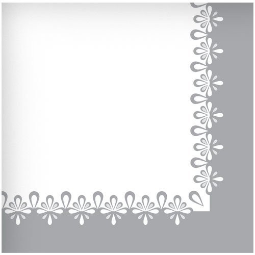 Hanna K. Signature Collection 40 Count Precious Paper Lunch Napkin, Silver