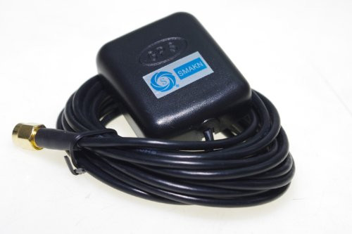 SMAKN® 28dB LNA Gain 1575.42MHz RP-SMA Male GPS Active Antenna Aerial Connector Cable