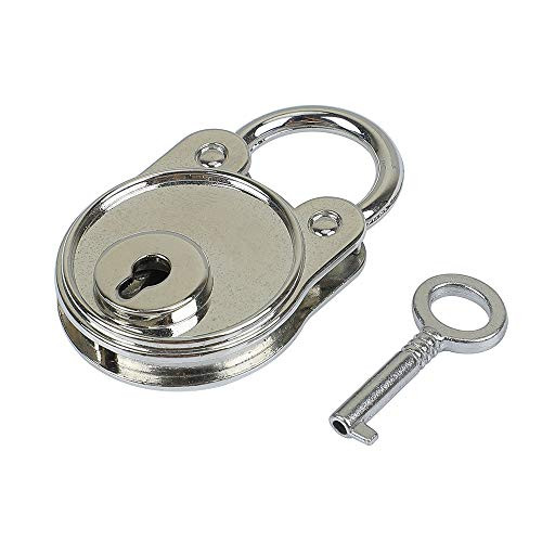 ZIANG 1pcs Vintage Bear Antique Style Mini Archaize Padlocks Key Lock with Key for Handbag Small Luggage Tiny Craft Diary Toy Box (Silver)