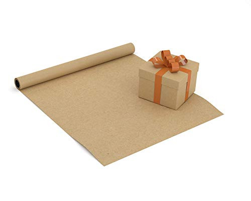 Brown Kraft Arts and Crafts Paper Roll - 48 inches by 100 Feet (1200 Inch) - Ideal for Paints, Wall Art, Easel Paper, Fadeless Bulletin Board Paper, Gift Wrapping Paper and Kids Crafts - Made in USA