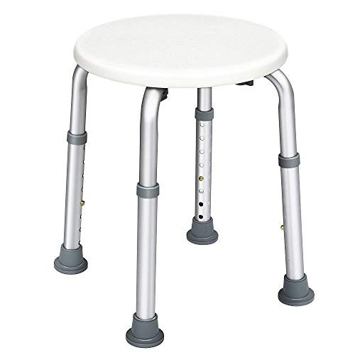 HAIRBY Bathtub Shower Stool, Tool Free, Height Adjustable, Suitable for Disabled and Elderly, Light Weight bath chair, Rubber non-slip, Round