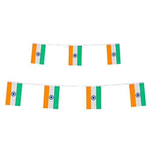 India Flag,TSMD 100 Feet Indian Flag National Country World Pannant Flags Banner String,International Party Decorations For Olympics,Grand Opening,Bar,School Sports Events,Festival Celebration Events