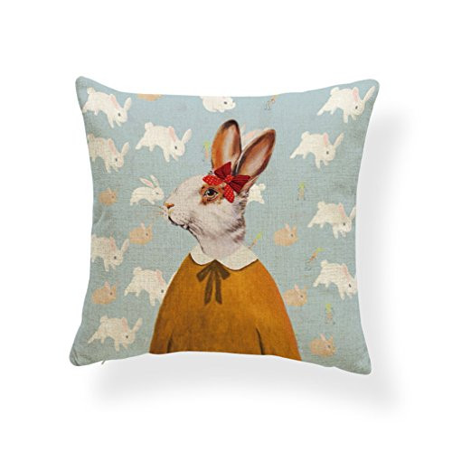 PSDWETS Easter Rabbit Home Decor Pillow Covers Cotton Linen Cute Bunny Throw Pillow Case Cushion Cover 18 X 18 PSDWETS Easter Rabbit Home Decor Pillow Covers Cotton Linen Cute Bunny Throw Pillow Case Cushion Cover 18 X 18