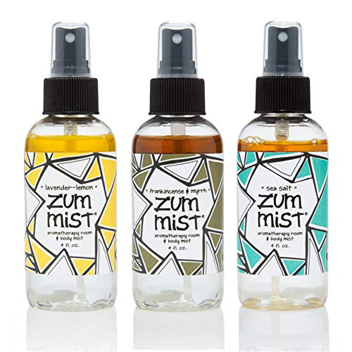 Indigo Wild Zum Mist Aromatherapy Spray Favorites, 3 Pack: Frankincense & Myrrh, Sea Salt, Lavender Lemon Body Spray