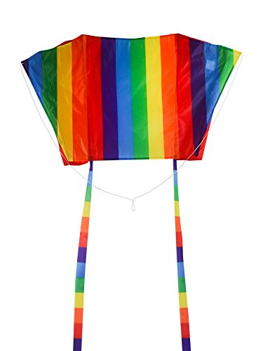 In the Breeze Sled Kite - Single Line Frameless Kite - Rainbow Stripe, 30" x 18"