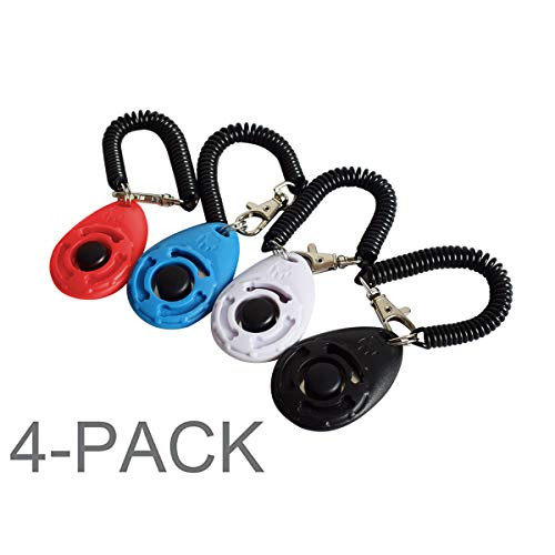 Ruconla- 4 Pack Dog Training Clicker with Wrist Strap, Pet Training Clicker Set