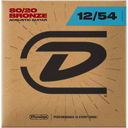 Dunlop DAB1254 Light 80/20 Bronze Acoustic Guitar Strings (0.12-0.54) 6-Strings Set