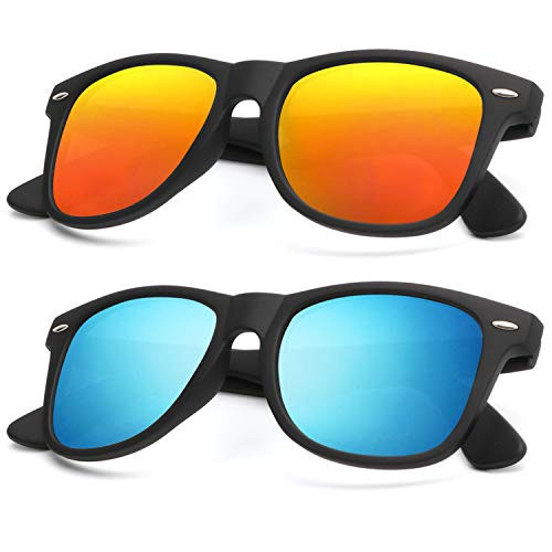 Polarized Sunglasses for Men and Women Matte Finish Sun glasses Color Mirror Lens 100% UV Blocking