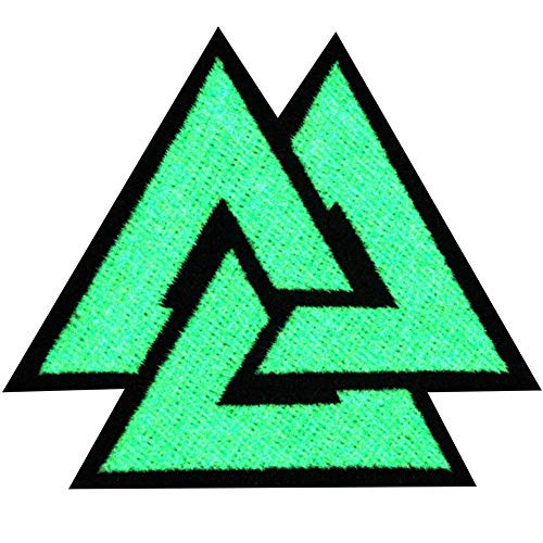 EmbTao Glow in Dark Valknut Triangle Symbol Viking Norse Rune Morale Tactical Iron On Sew On Patch