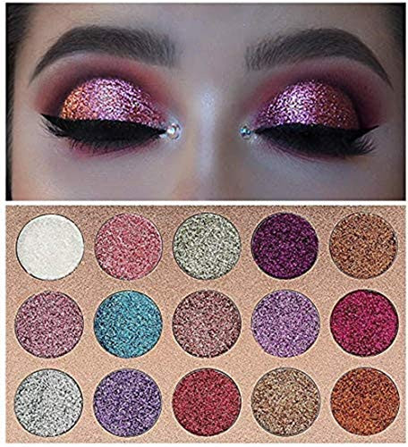 Beauty Glazed 15 Colors Glitters Eyeshadow Palette Shimmer Pigment Pressed Pallete Makeup Eye Shadow