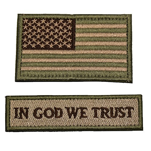 Tactical Morale Patch USA Flag Don't Tread On Me in God We Trust (Multitan(USA Flag+in GOD WE Trust))