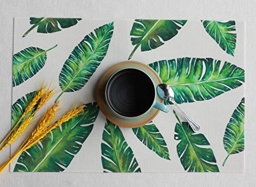 Sunshine Fashion Inc Colour Print Placemats,Placemats,Placemats for Dining Table,Heat-Resistant Placemats, Stain Resistant Washable PVC Table Mats,Kitchen Table mats,Sets of4