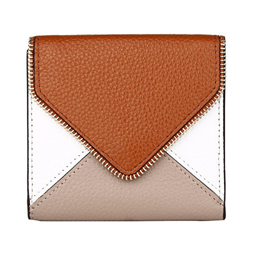 Lavemi RFID Blocking Small Compact Mini Bifold Credit Card Holder Leather Pocket Wallets for Women(Envelope Brown)