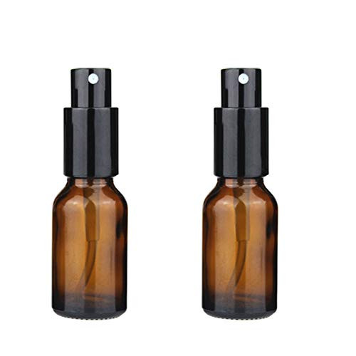 Furnido 5~30ml Refillable Amber Glass Spray Bottles Vial Aromatherapy Cosmetic Liquid Water Perfume Essential Oil Pipette Atomizer Bottles with Black Lid Fine Sprayers Mist Travel Siz (15ml)