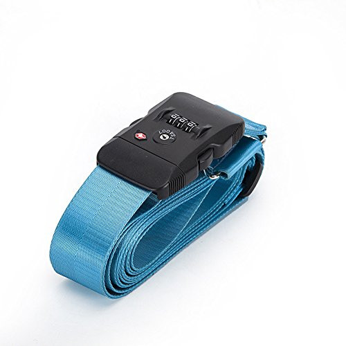 BlueCosto LightBlue TSA Adjustable Luggage Strap Suitcase Straps Travel Bag Belt BlueCosto LightBlue TSA Adjustable Luggage Strap Suitcase Straps Travel Bag Belt