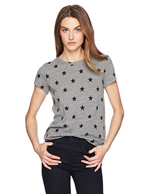 Alternative Women's Ideal Short Sleeve Crew Neck Tee, eco Grey Stars, Large