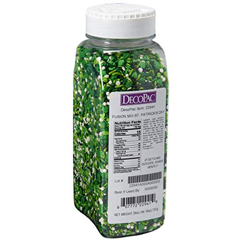 DecoPac St. Patricks Day Fusion Mix Shamrock Confetti Sprinkles Quins - 26 oz