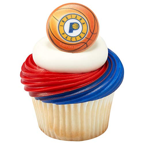 NBA Indiana Pacers Officially Licensed Cupcake Topper Rings - Pack of 24