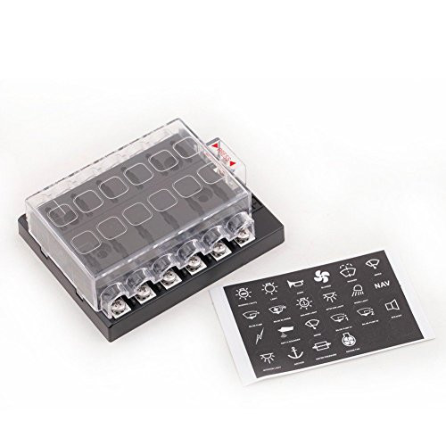Ronben 12 Way DC32V Circuit Car Boat Automotive Auto Blade Fuse Box Block Holder ATC ATO