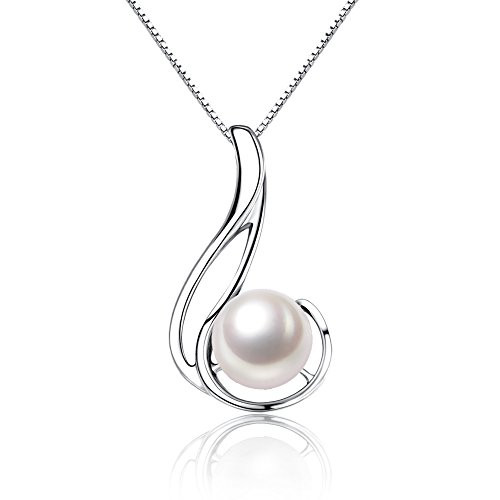 Pearl Necklace S925 Sterling Silver Freshwater Cultured Pearl Necklaces Pendants 16 inch Chain Pearl Necklace S925 Sterling Silver Freshwater Cultured Pearl Necklaces Pendants 16 inch Chain