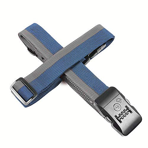 TSA Luggage Strap Approved 3-Dial Combination Lock Adjustable Suitcase Travel Belt (Cross Blue & Gray) TSA Luggage Strap Approved 3-Dial Combination Lock Adjustable Suitcase Travel Belt (Cross Blue & Gray)