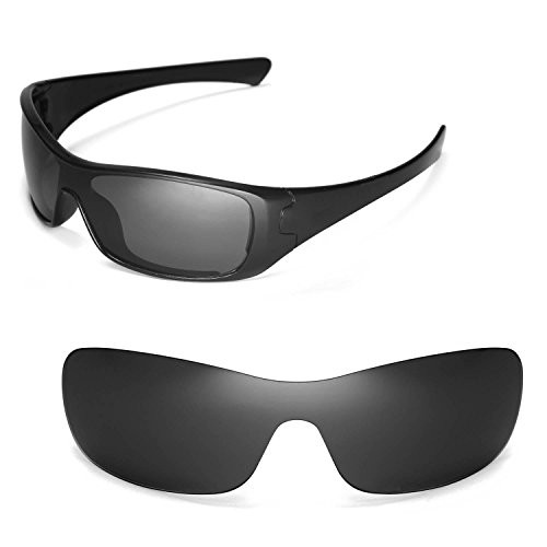 Walleva Replacement Lenses for Oakley Antix Sunglasses - Multiple Options Available (Black - Polarized)