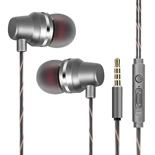 Earbuds Ear Buds Earphones Headphones in Ear Earphones Noise Isolation Headsets Heavy Bass Earphones with Microphone Volume Control Powerful Bass Tablets Laptop Mp3 Mp4 Players 3.5mm Gray Earbuds Ear Buds Earphones Headphones in Ear Earphones Noise Isolation Headsets Heavy Bass Earphones with Microphone Volume Control Powerful Bass Tablets Laptop Mp3 Mp4 Players 3.5mm Gray
